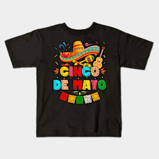 Cinco De Mayo Mexican Fiesta 5 De Mayo Taco Dabbing Funny Kids T-Shirt